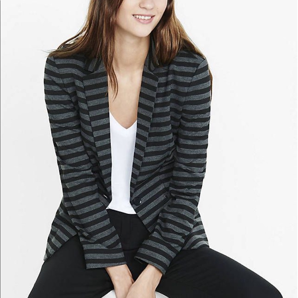 Black and grey stripped express blazer
